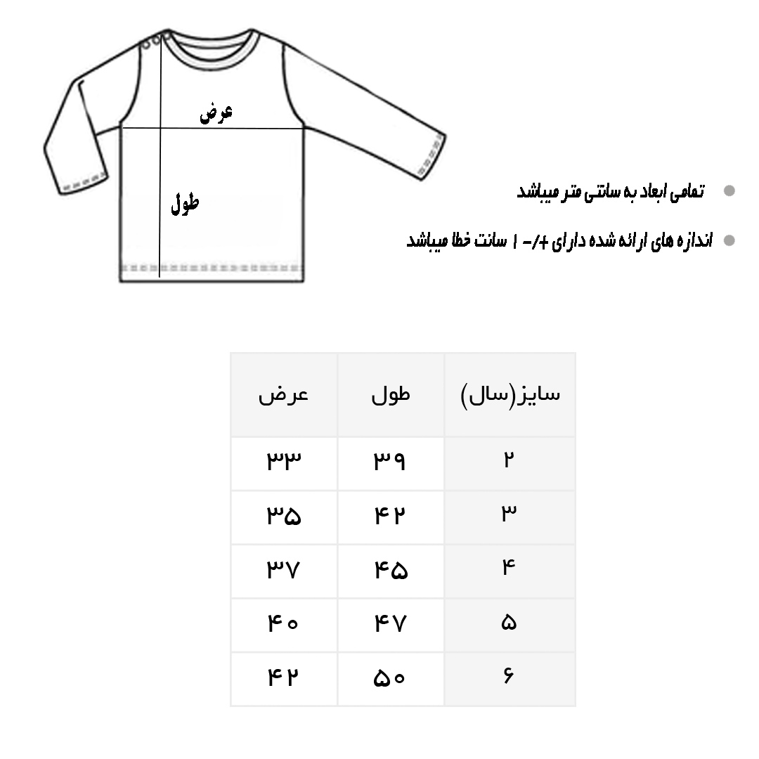 جدول سایز بندی