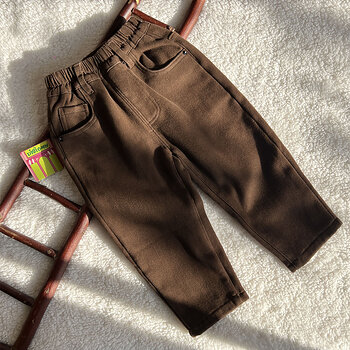 شلوار کتان داخل کرک قهوه ای طرح نوشته
