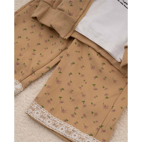 ست سه تکه سويشرت، شلوار و بلوز طرح گل گيپوري