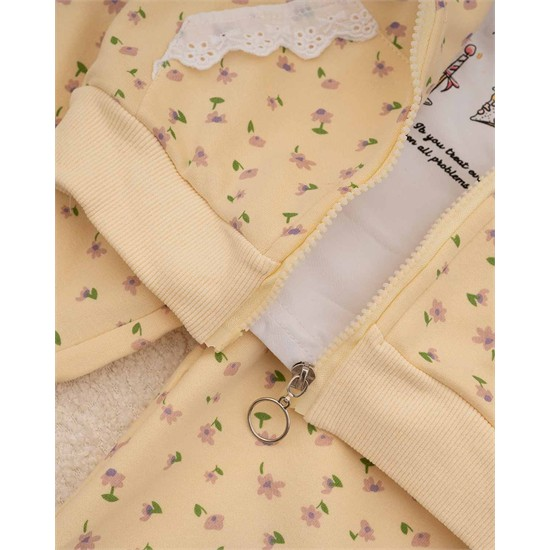 ست سه تکه سويشرت، شلوار و بلوز طرح گل گيپوري