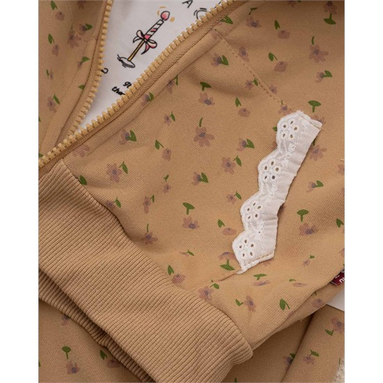 ست سه تکه سويشرت، شلوار و بلوز طرح گل گيپوري