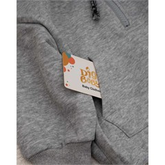 ست هودی و شلوار طوسی گل گلی کد 7449