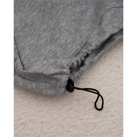 ست هودی و شلوار طوسی گل گلی کد 7449