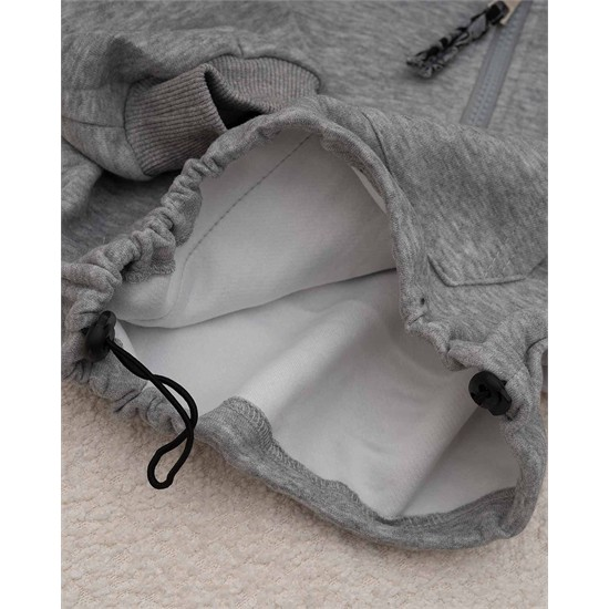 ست هودی و شلوار طوسی گل گلی کد 7449