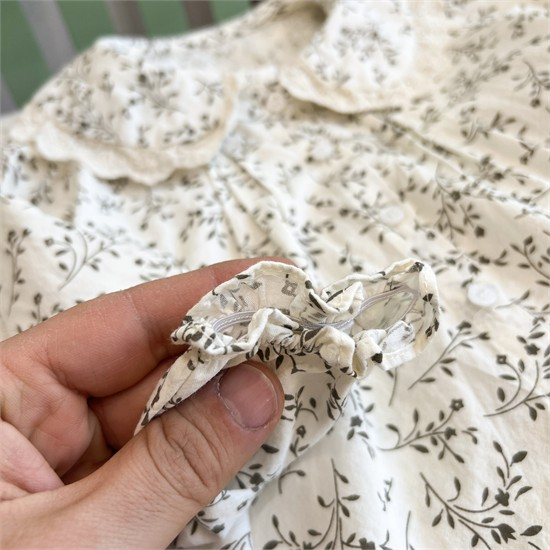 شومیز مجلسی کرم گل طوسی