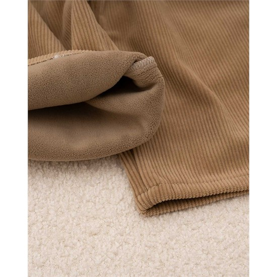 شلوار بگ استايل مخمل کبريتي شتري خرگوش