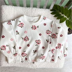 دورس کراپ شیری گل صورتی دخترانه