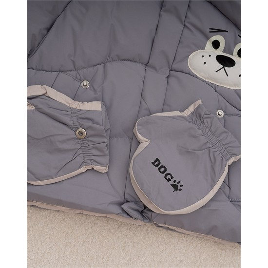 ست کاپشن و دستکش طرح هاپو