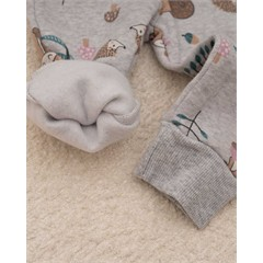 ست سه تکه کد 7510 سویشرت، شلوار و بادی طرح جنگل