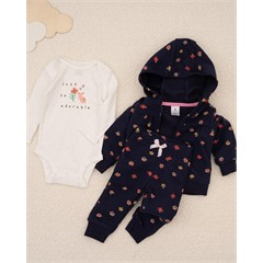 ست سه تکه کد 7510 سویشرت، شلوار و بادی طرح جنگل