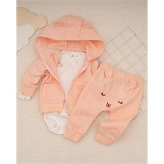 ست سه تکه کد 7510 سویشرت، شلوار و بادی طرح جنگل