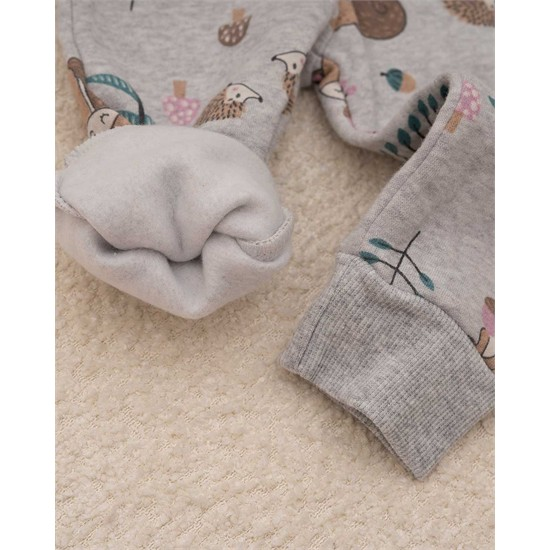 ست سه تکه کد 7510 سویشرت، شلوار و بادی طرح جنگل