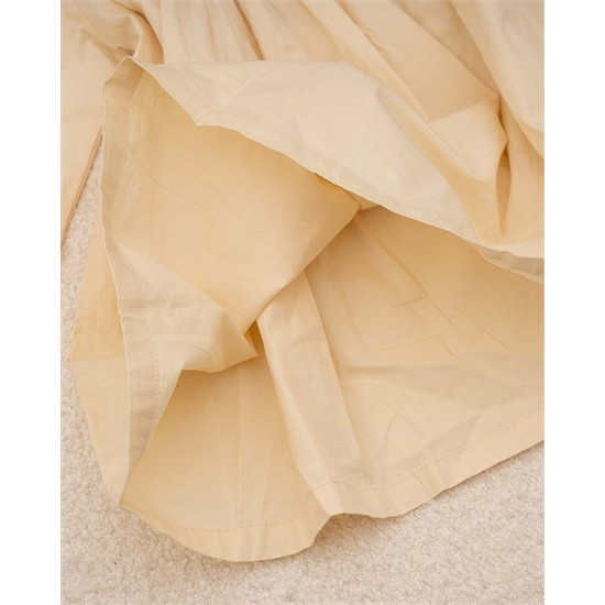 پيراهن نخي کرم طرح سه گل