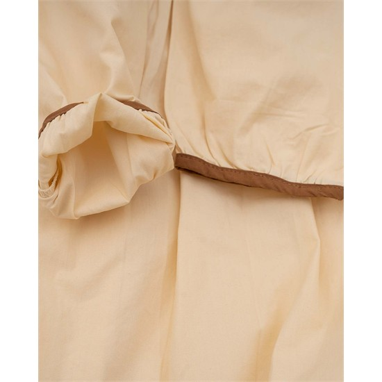 پيراهن نخي کرم طرح سه گل