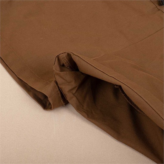 شلوارک پیشبندی کتان قهوه ای