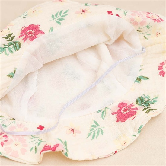 ست شلوارک پیشبندی(بیلر) و کلاه طرح گل گلی کد 7321