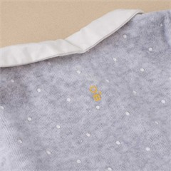 سرهمی جورابدار مخمل طوسی جغد کد 2821