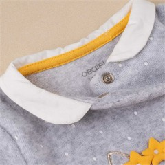 سرهمی جورابدار مخمل طوسی جغد کد 2821
