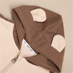 ست سه تکه کد 3917 سویشرت+ شلوار + بادی بگ کرم طرح تدی