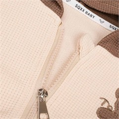 ست سه تکه کد 3917 سویشرت+ شلوار + بادی بگ کرم طرح تدی