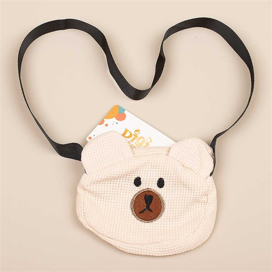 ست سه تکه کد 3917 سویشرت+ شلوار + بادی بگ کرم طرح تدی