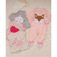 سرهمی جورابدار نخی طرح حیوانات کد 7505 دخترانه