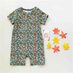 رامپر تابستانه یشمی طرح گل شلوغ کد 1438