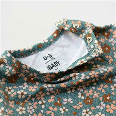 رامپر تابستانه یشمی طرح گل شلوغ کد 1438