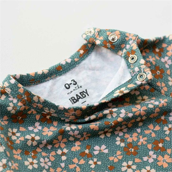 رامپر تابستانه یشمی طرح گل شلوغ کد 1438