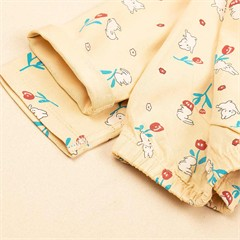 ست بلوز و شلوار نخی کرم خرگوش کد 7046