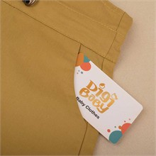 شلوارک پیشبندی کتان خردلی کد 2988