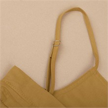 شلوارک پیشبندی کتان خردلی کد 2988