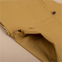 شلوارک پیشبندی کتان خردلی کد 2988