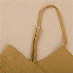 شلوارک پیشبندی کتان خردلی کد 2988