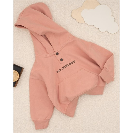 هودی صورتی دو دکمه کد 7462