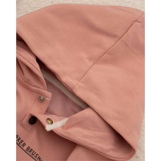 هودی صورتی دو دکمه کد 7462