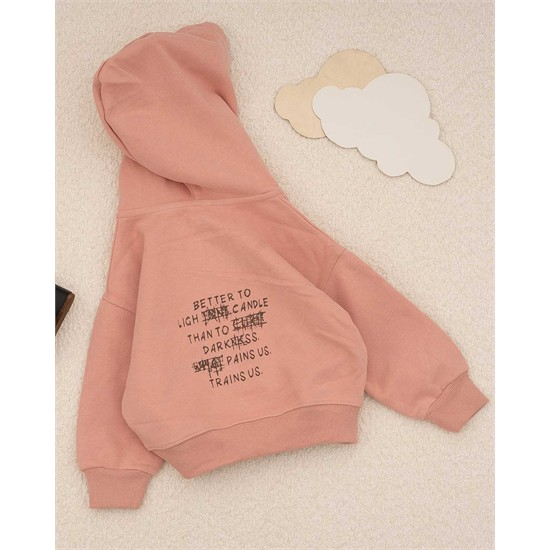 هودی صورتی دو دکمه کد 7462