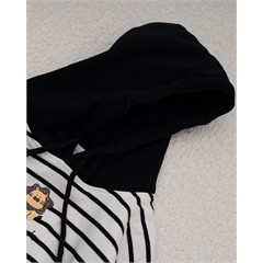 هودی تک راه راه مشکی شیر کد 7391