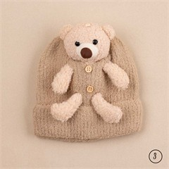 کلاه تک بافت طرح عروسک تدی کد 3008