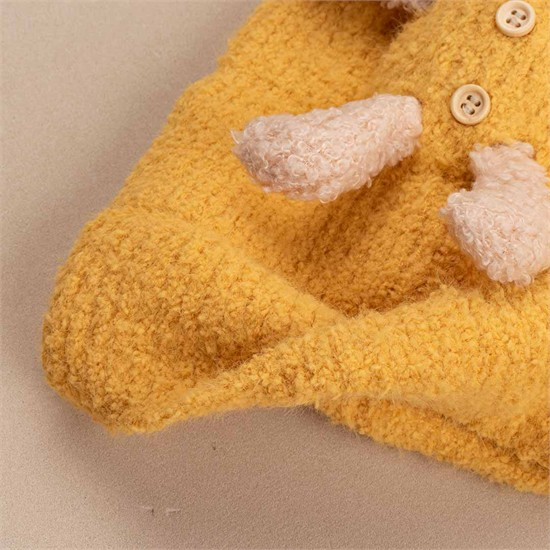 کلاه تک بافت طرح عروسک تدی کد 3008