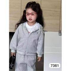 ست سویشرت و شلوار کبریتی ساده کد 7361 دخترانه