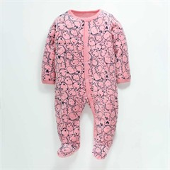 سرهمي جورابدار صورتي طرح دايناسور کارتوني