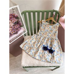 سارافن حلقه ای سفید گل نقاشی دخترانه