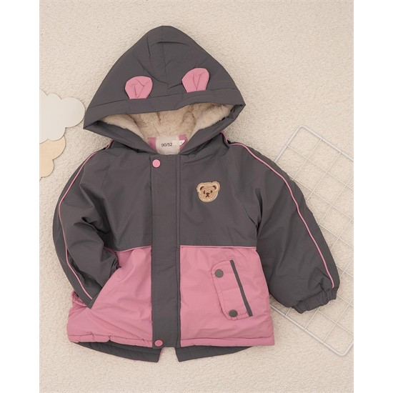 کاپشن طوسی، صورتی طرح تدی کد 7483