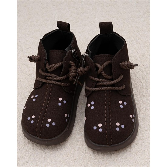 نیم بوت داخل خز طرح سه نقطه کد 5702