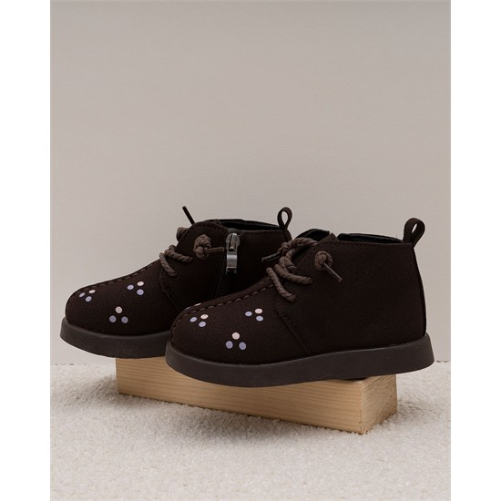 نیم بوت داخل خز طرح سه نقطه کد 5702