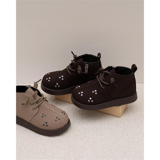 نیم بوت داخل خز طرح سه نقطه کد 5702