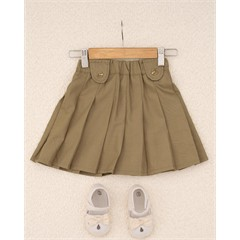 دامن کتان پليسه نسکافه اي