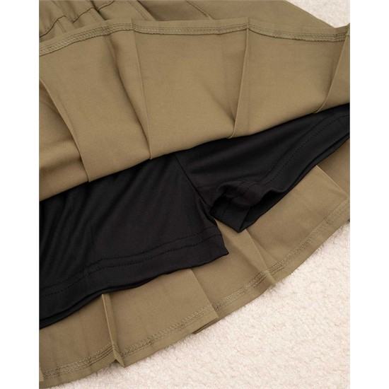 دامن کتان پليسه نسکافه اي