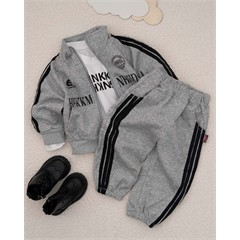 ست سه تکه کد 7481 سویشرت، شلوار و بلوز طرح نوشته انگلیسی